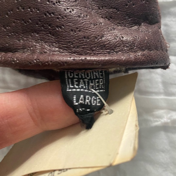 NWT Men’s L Brown Leather Gloves - Picture 3 of 8